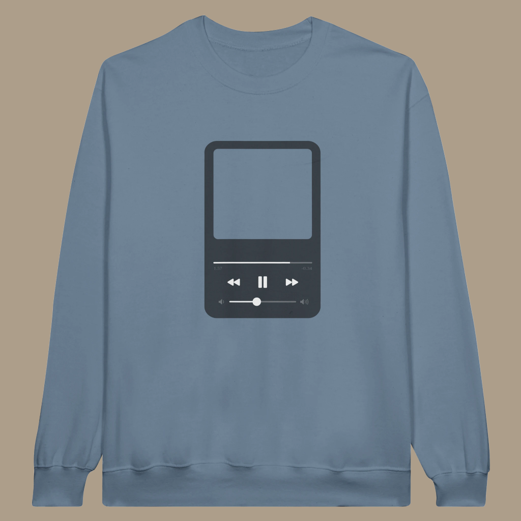 Classic iPod Style Music Sweatshirt – Retro Music Lover Pullover