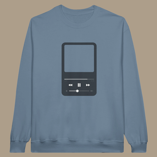 Classic iPod Style Music Sweatshirt – Retro Music Lover Pullover