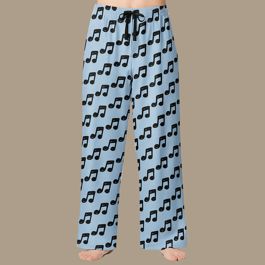 Musical Pajama Pants [LIGHT BLUE] Unisex Lounge Pants Super Soft Unisex Pajama Bottoms with Pockets Drawstring