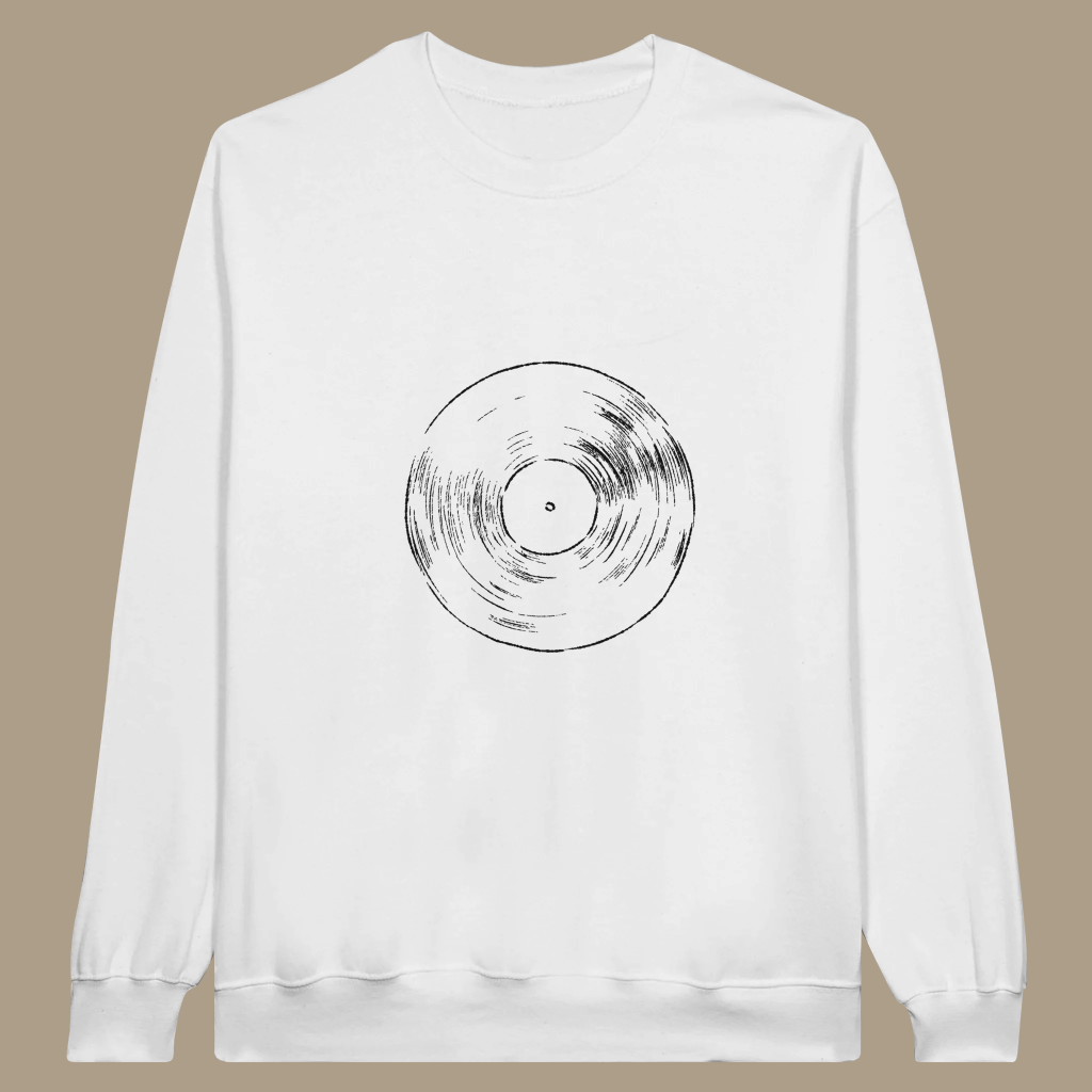 Classic Vinyl Music Sweatshirt – Retro Record Player Crewneck