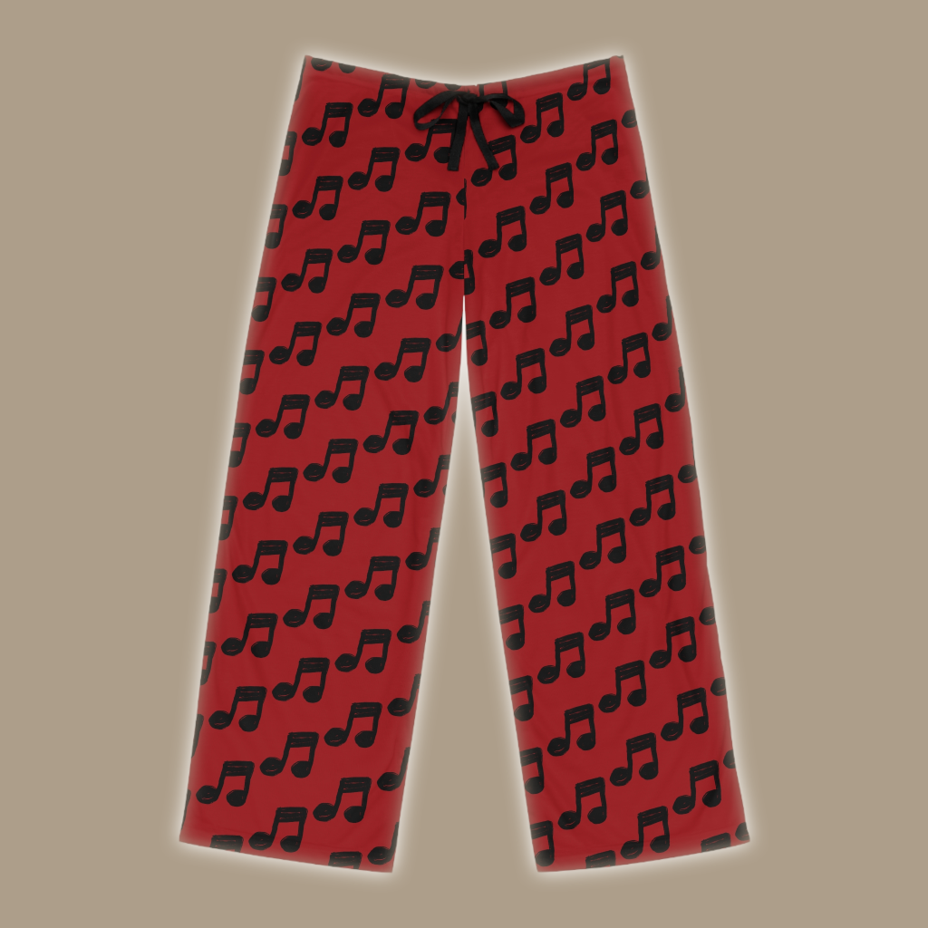 Musical Pajama Pants [RED] Unisex Lounge Pants Super Soft Unisex Pajama Bottoms with Pockets Drawstring